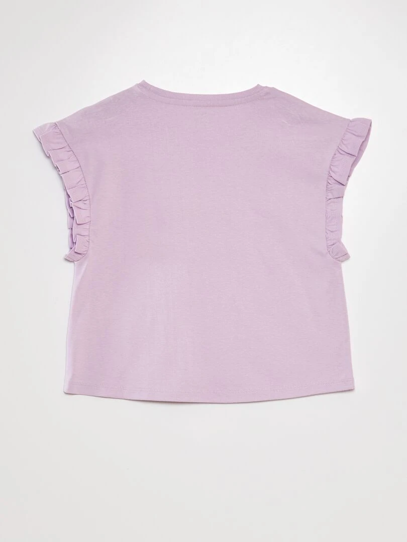 Top avec manches volantées   Mauve
