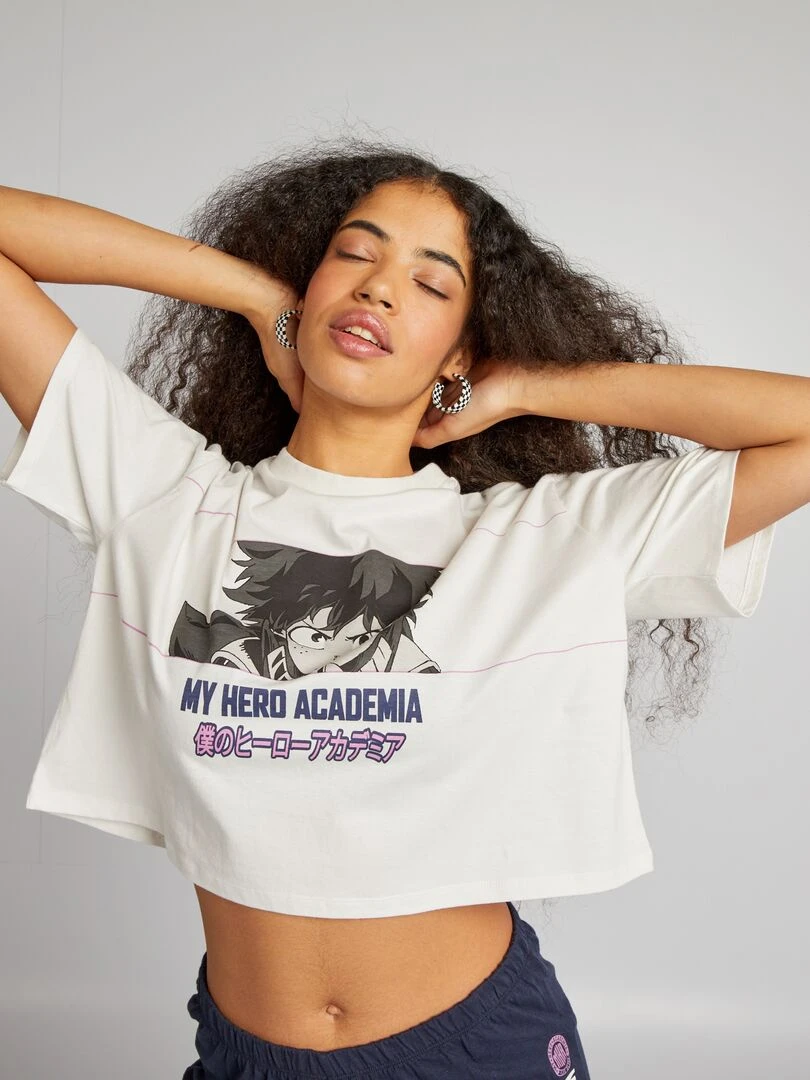 Ensemble pyjama t shirt + short 'My Hero Academia' 2 pièces Beige