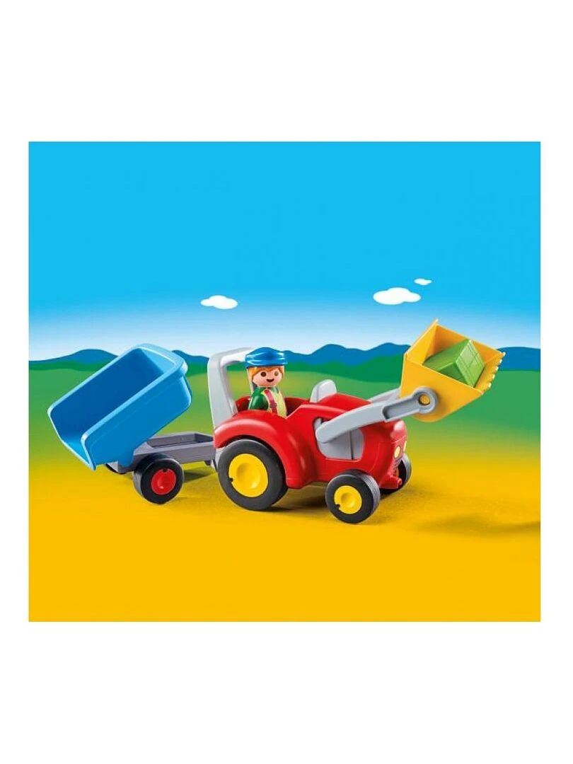 6964 'playmobil' Fermier Avec Tracteur Et Remorque   N/A