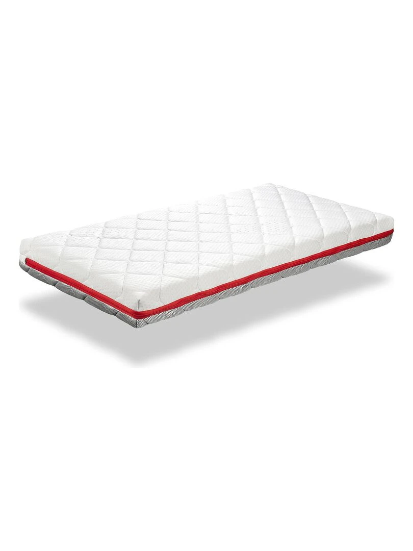 Matelas bebe DUO BABY épaisseur 11 CM Déhoussable mémoire de forme Blanc Rouge