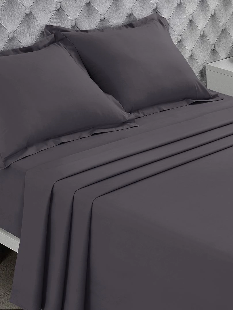 Drap plat uni gris anthracite