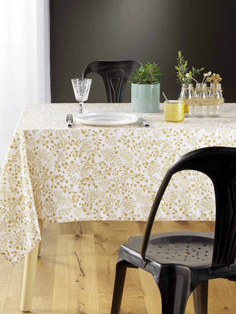 Nappe rectangulaire 140x240 cm Mirabelle jaune microfibre Jaune