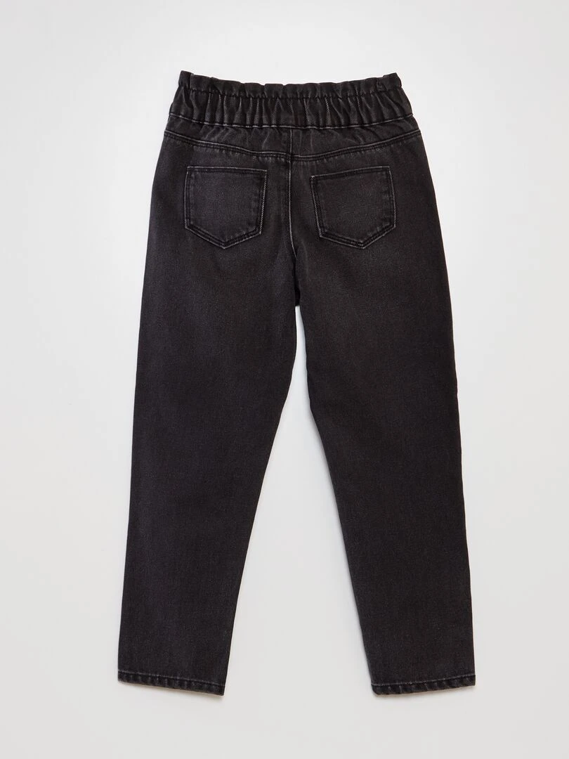 Jean mom paperbag Noir