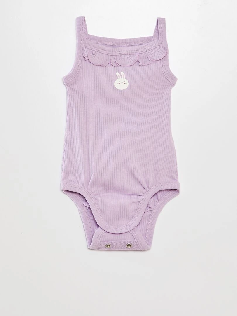 Lot de 2 bodies à fines bretelles   Blanc/violet