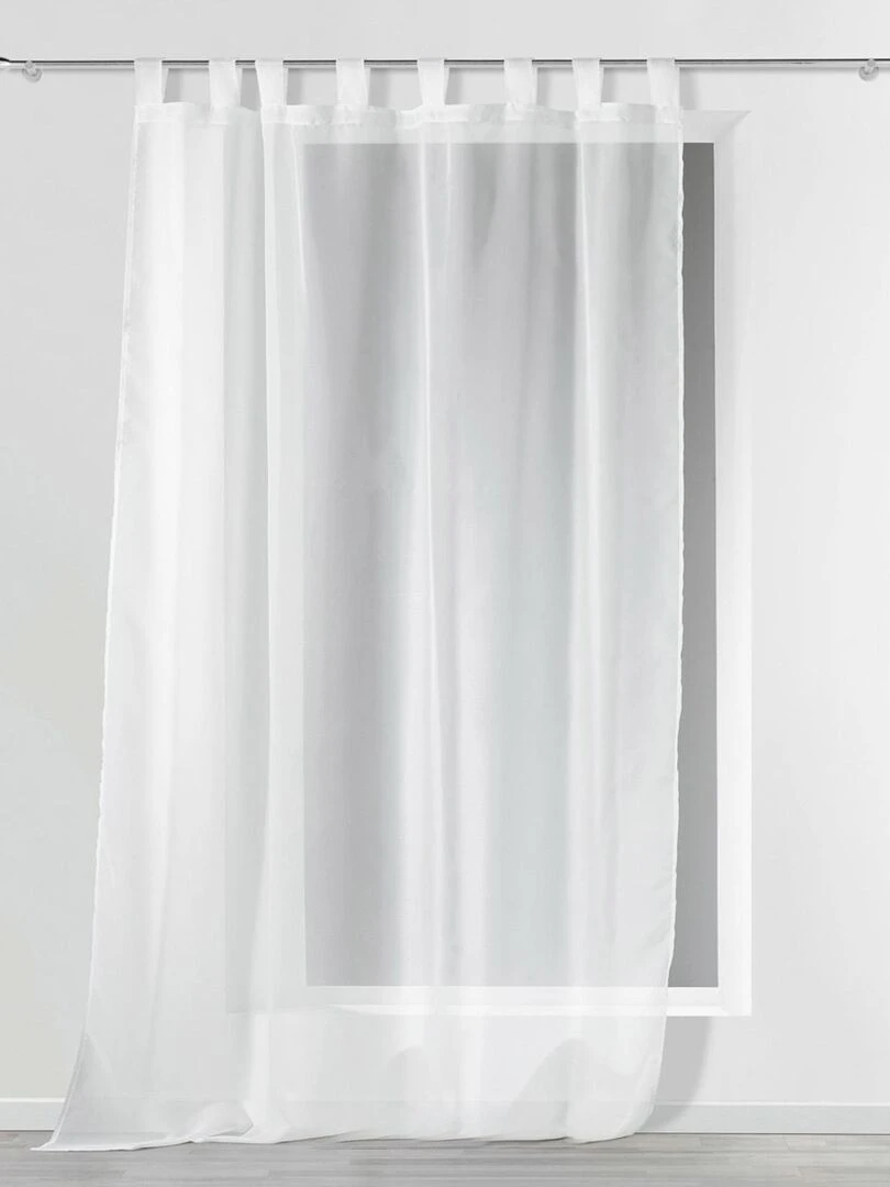 Voilage léger et à passants   Blanc