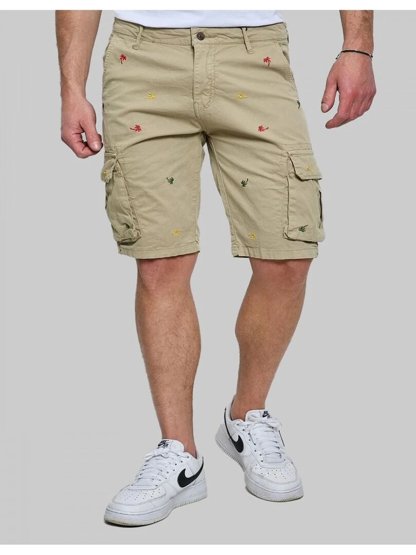 Short Cargo à motifs Kebello Beige
