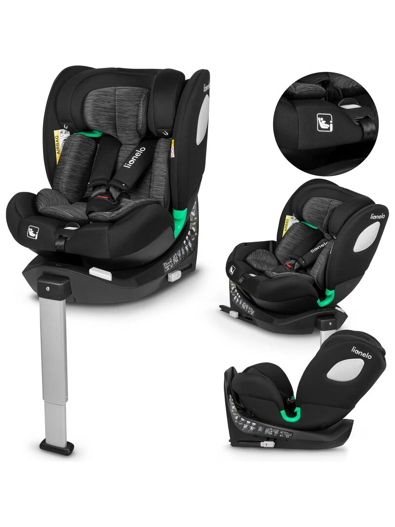 Siège auto bébé évolutif LIONELO Braam iSize Groupe 0/1/2/3 360° ISOFIX Noir Noir Gris