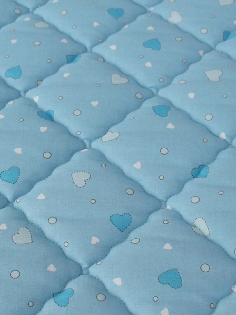 Matelas Bébé 100% Coton hypoallergénique en Mousse FERME Fabriqué en France Couleur Bleu    Bleu azur