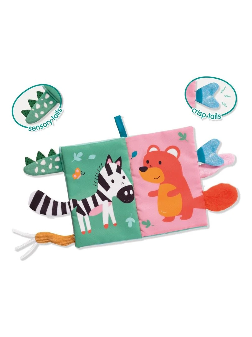 Livre en tissu sensoriel avec queues d'animaux N/A
