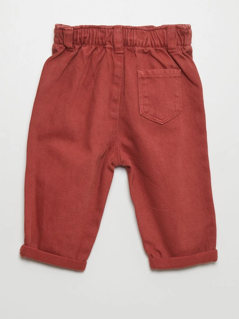 Pantalon style paper bag Rouge