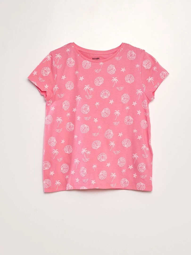 Lot de 2 tee shirts à message   Rose/blanc