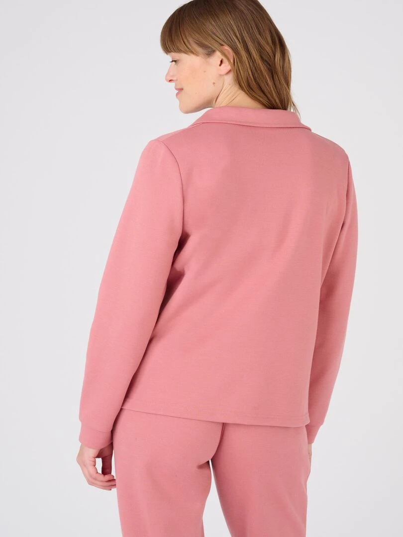 Sweat shirt en maille piquée   Happy D. by Damart   Rose