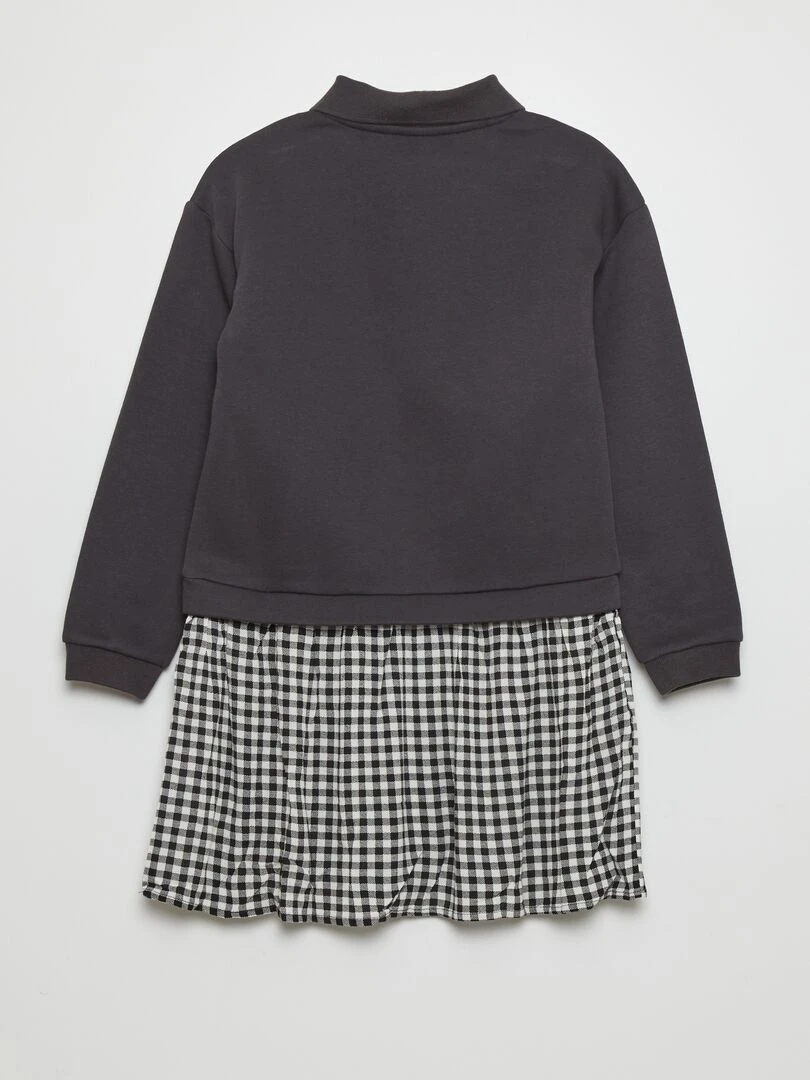 Robe sweat 2 en 1 imprimée   Gris/carreaux