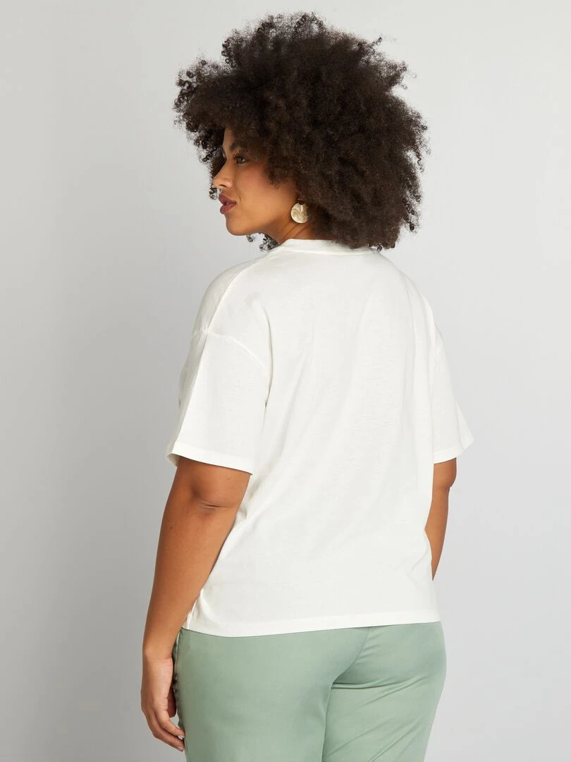 T shirt imprimé coquillage   Blanc