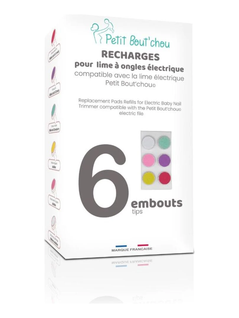 Recharges embouts lime à ongles électrique l Petit Bout'chou Blanc Multicolore