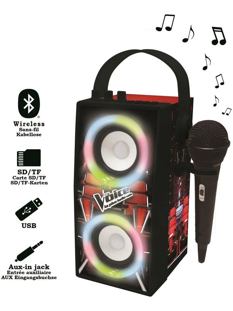 Enceinte Tendance Bluetooth® Portable Avec Micro Et Effets Lumineux The Voice   N/A