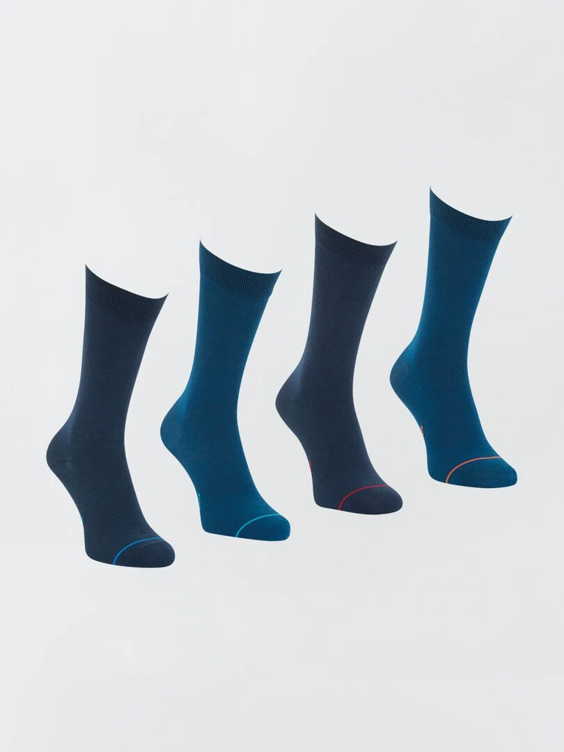 Lot de 4 chaussettes mi hautes 'Athena' Bleu marine