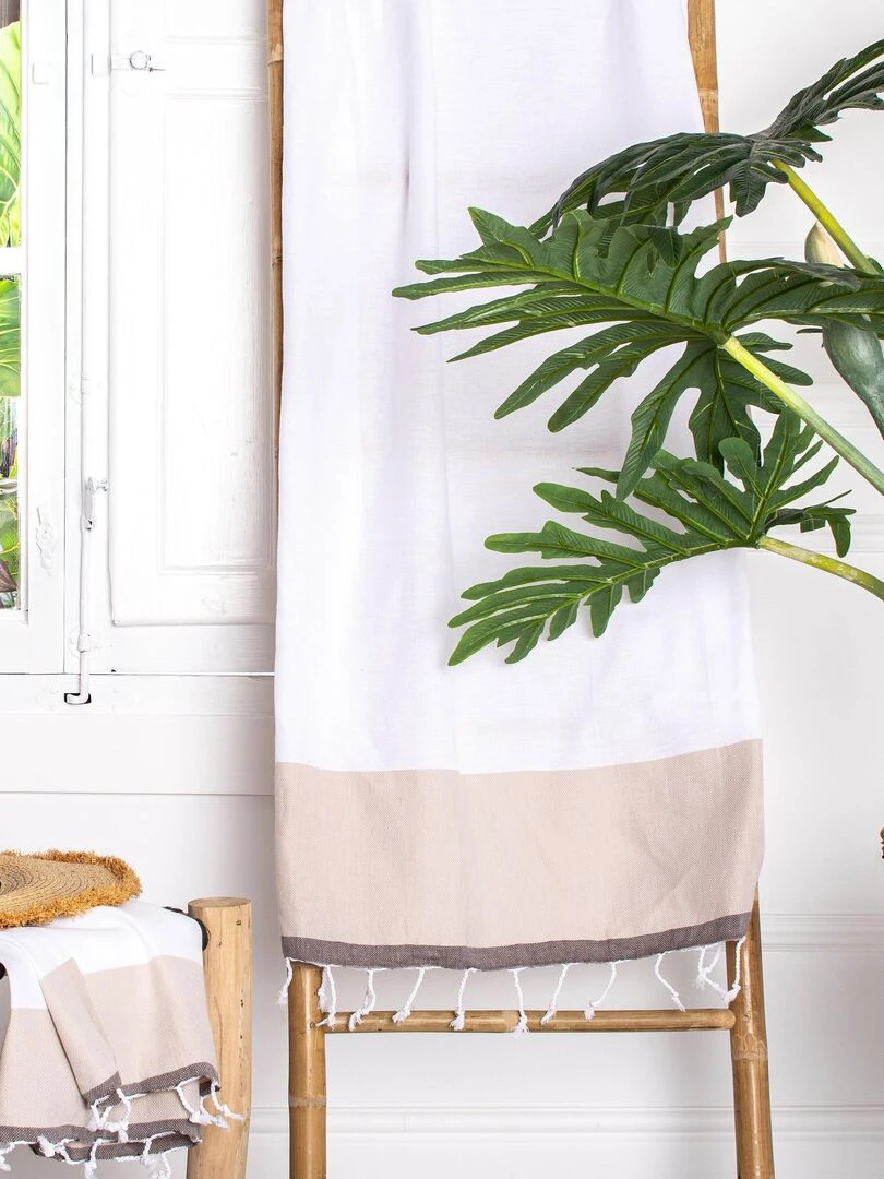 Serviette hammam Sunrise "Happyfriday" Blanc