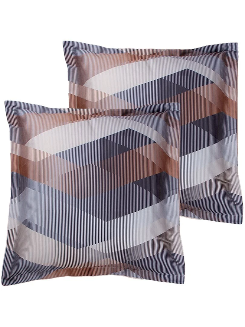 Lot de 2 Taies d'oreiller 50x70 cm satin de coton Beige