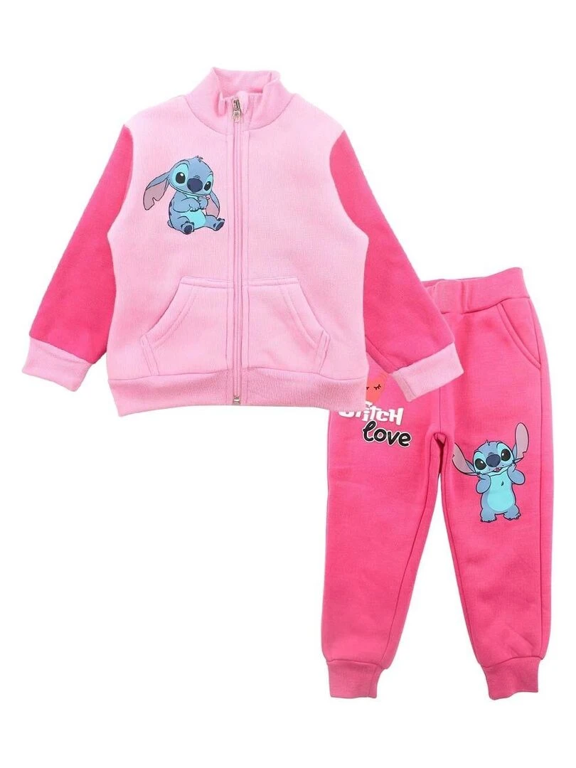Disney Ensemble Veste pantalon fille Imprimé Lilo Et Stitch Rose