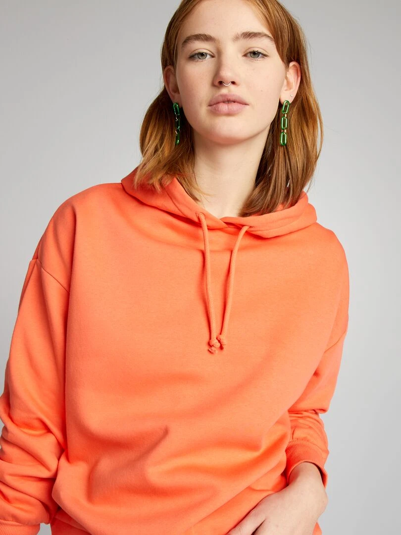 Sweat à capuche à motifs orange