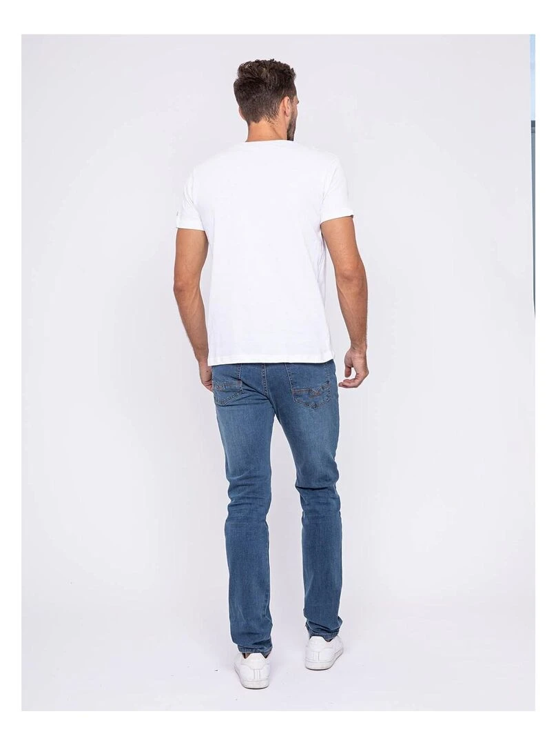 T shirt col rond pur coton organique JOSH   Blanc