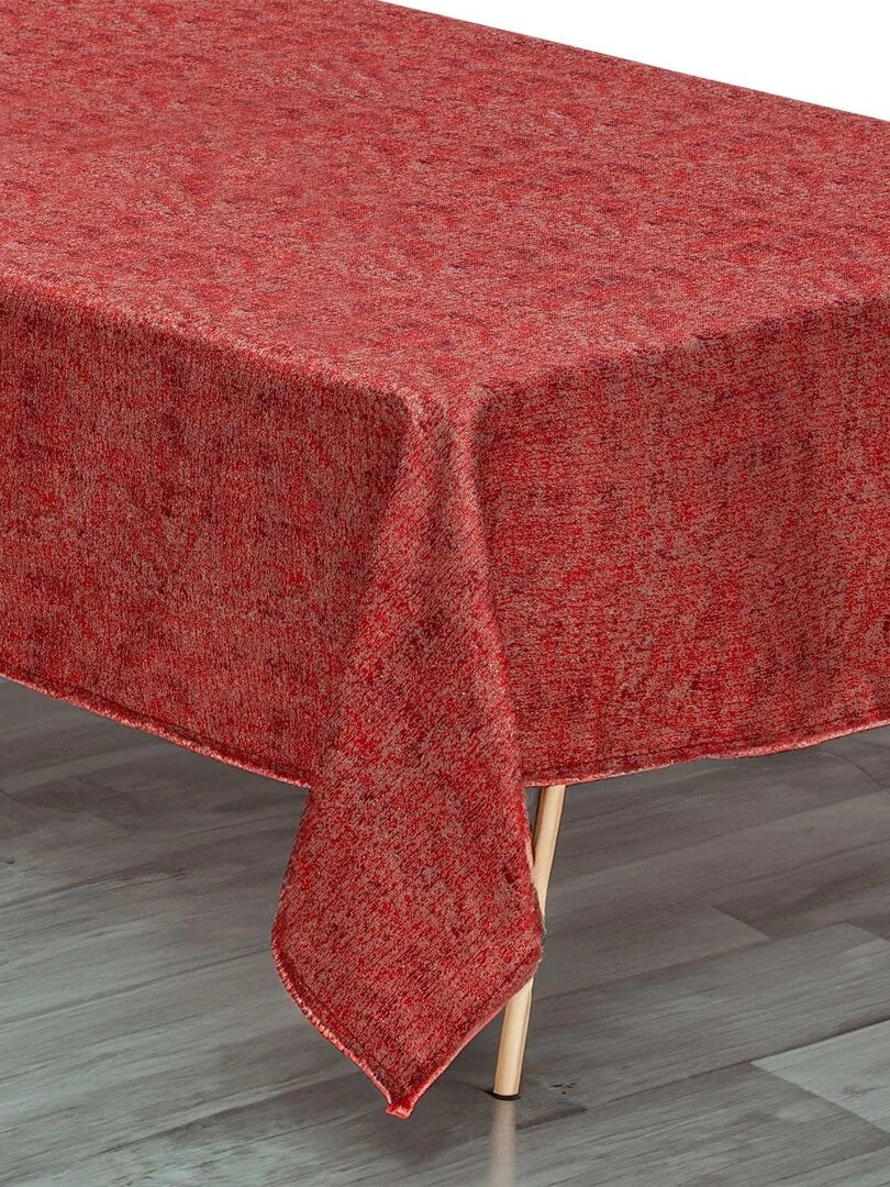 Nappe rouge et or en jacquard   Rouge