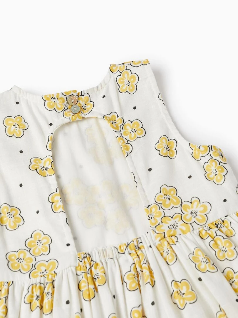 Robe avec Motif Floral pour Fille manches courtes MATISSE   Beige clair