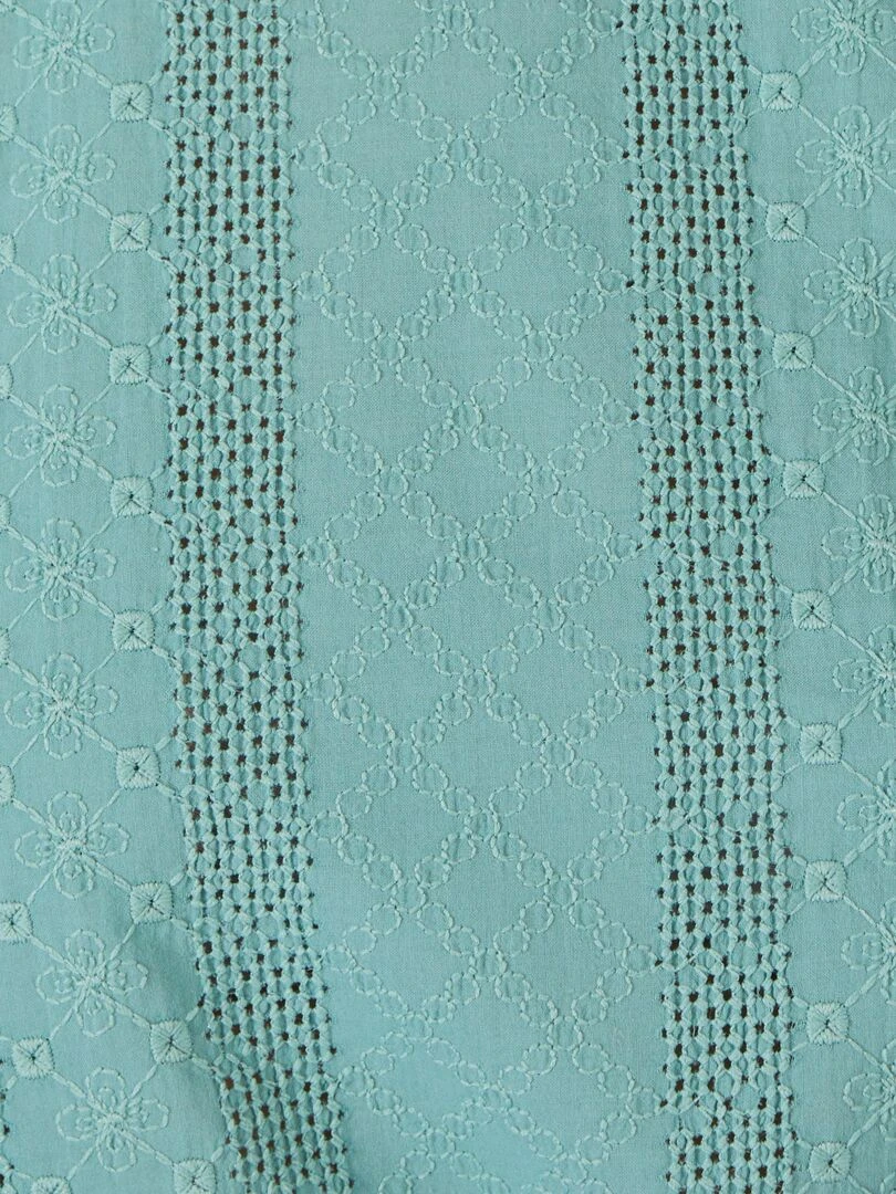 T shirt bi matière broderie anglaise   Damart   Vert anis