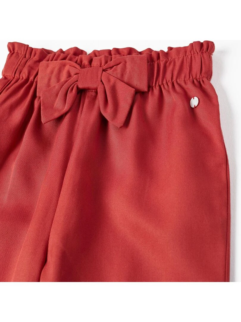 Pantalon en lyocell pour bébé fille  ATLANTIC COMPANY   Rouge foncé