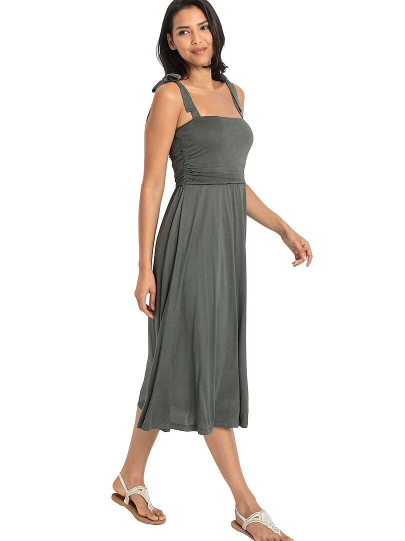 Robe estivale mi longue Olive   Kaki