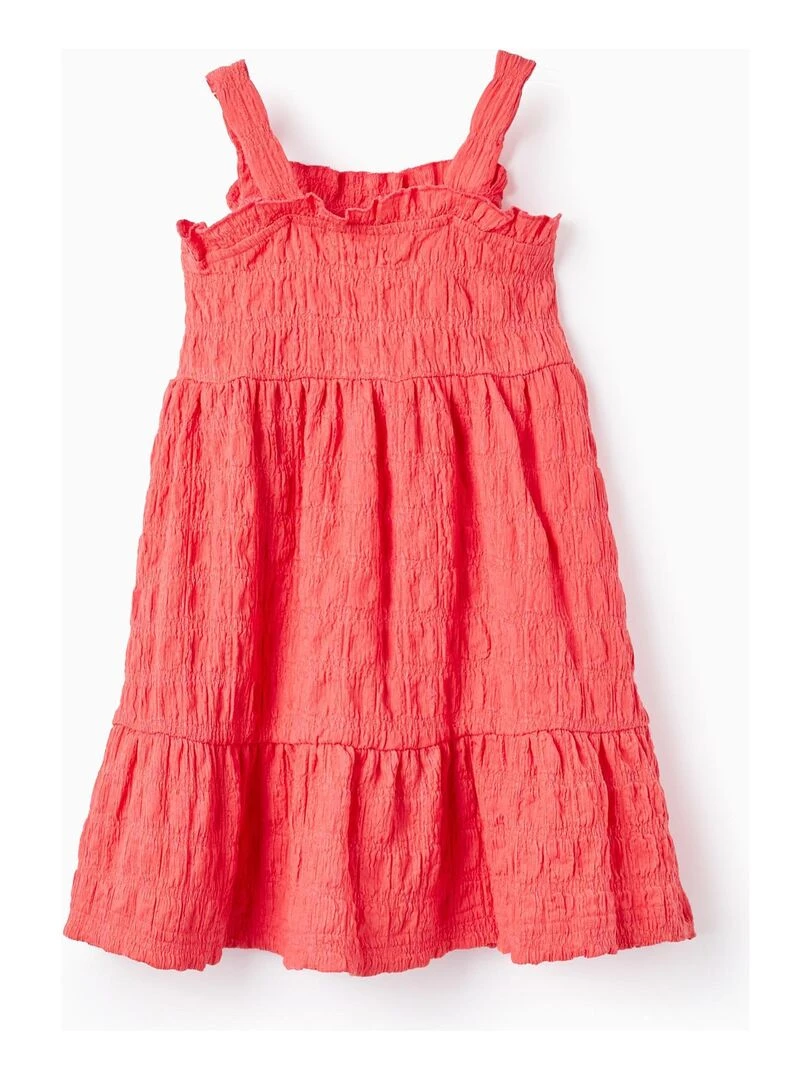 Robe Texturée à Bretelles pour Bébé Fille manches courtes CUBA Rose