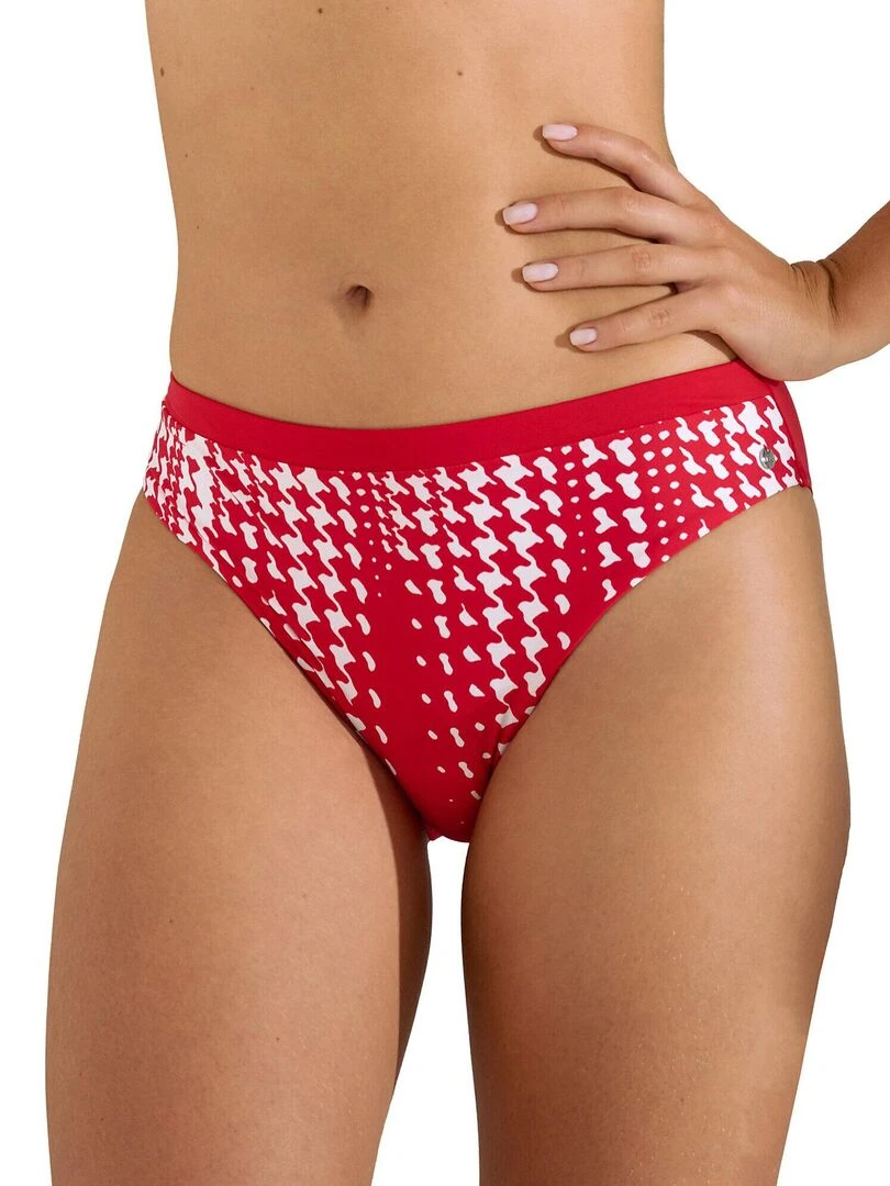 Bas maillot slip de bain taille haute Quito Rouge