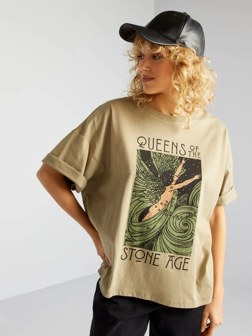 T shirt 'Queen of the stone age' Vert