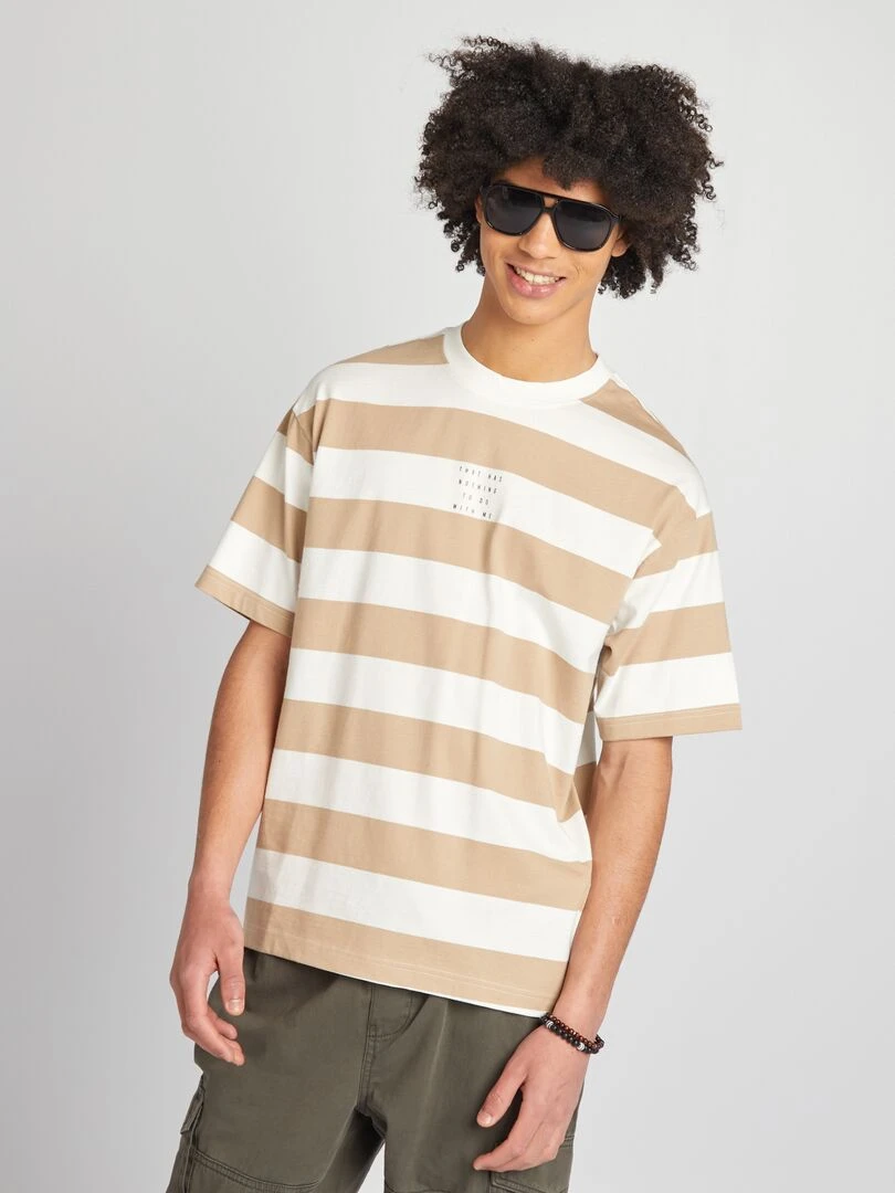 T shirt à rayures   Blanc