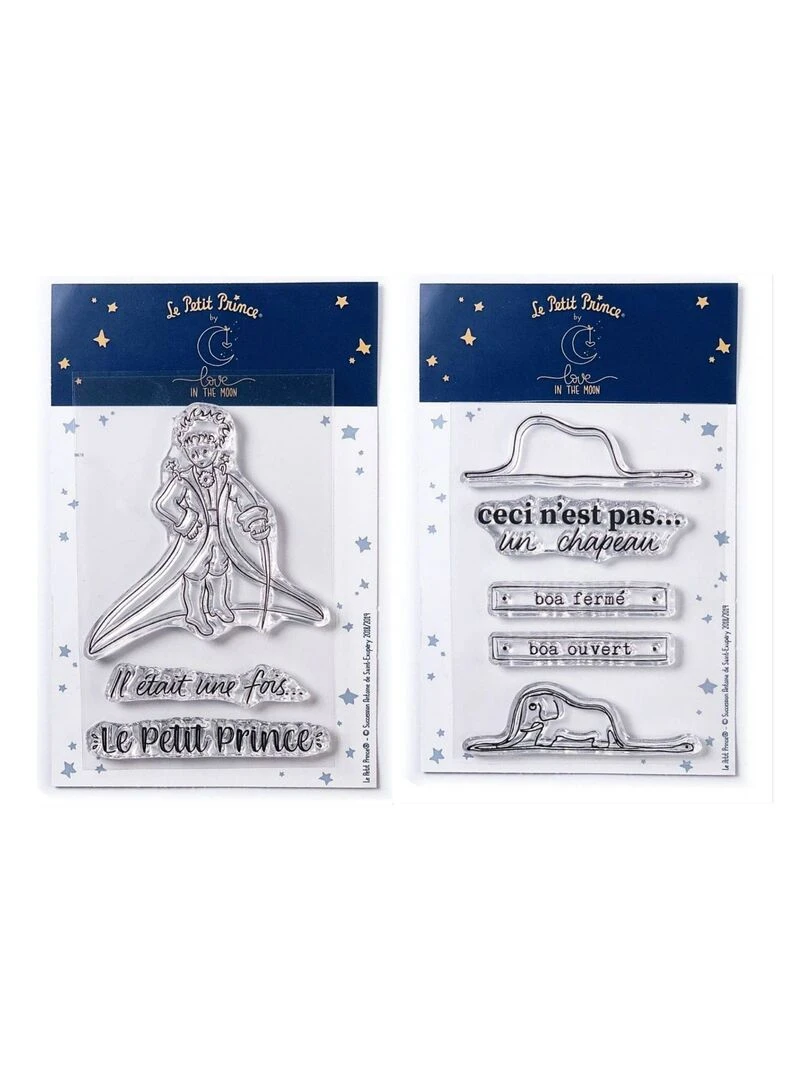8 Tampons transparents Le Petit Prince Messages et Boa N/A