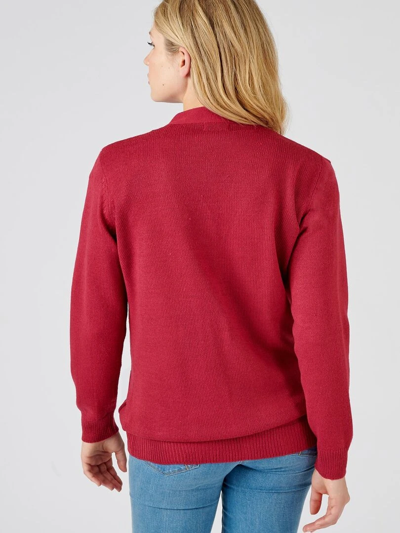 Gilet classique maille jersey    Damart   Bordeaux