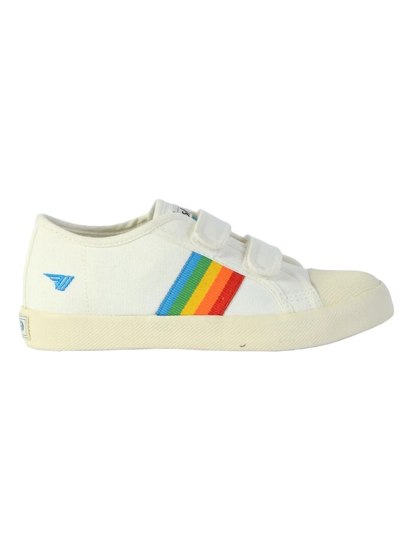 Basket Gola Enfant Coaster Rainbow Velcro Blanc