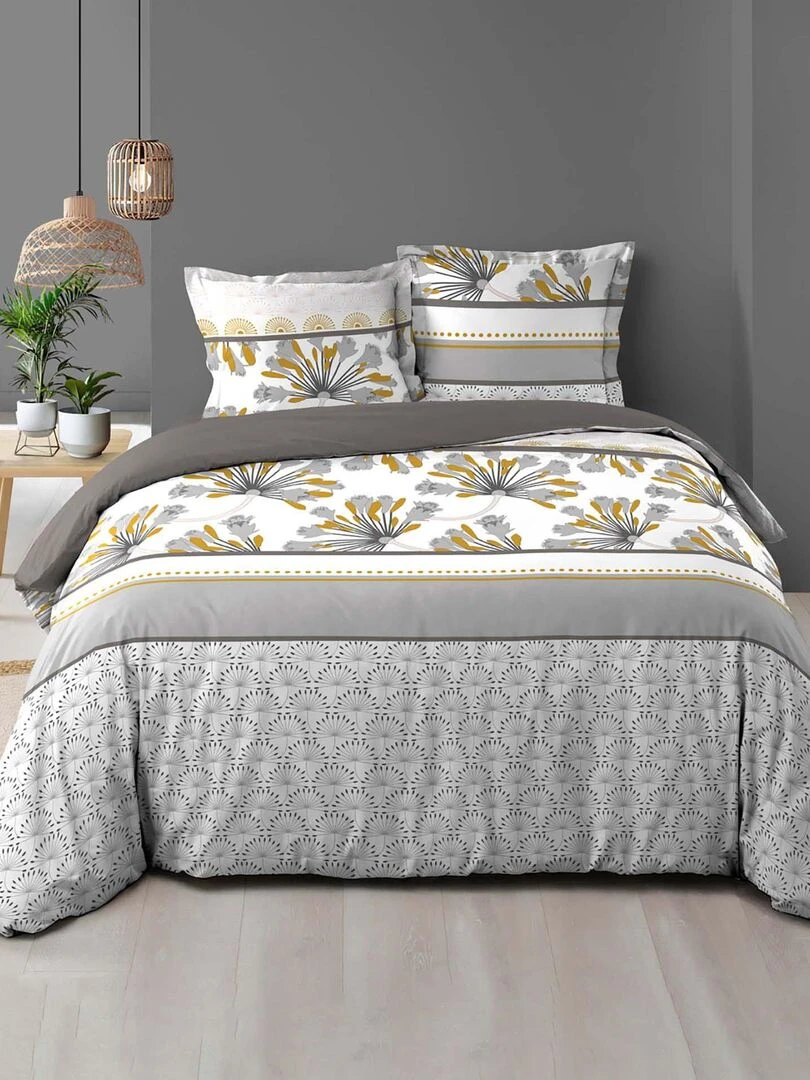 Housse de couette + 2 taies Collection Casablanca Gris
