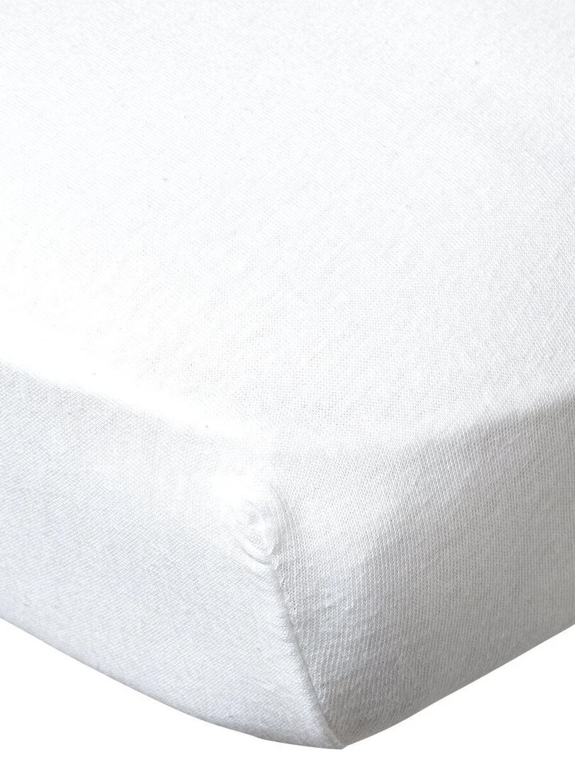 Drap housse 60x120x15 cm bio Blanc Blanc