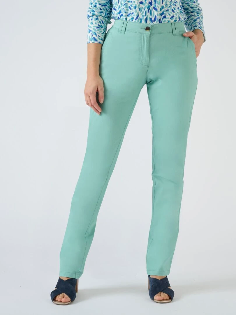 Pantalon chino Damart Vert anis