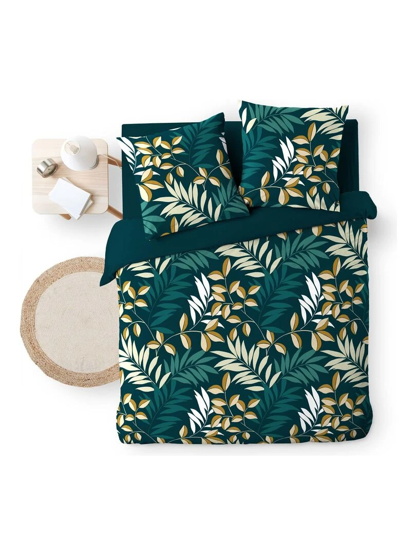 Housse de couette + 2 taies Collection Feuille de nelida Vert