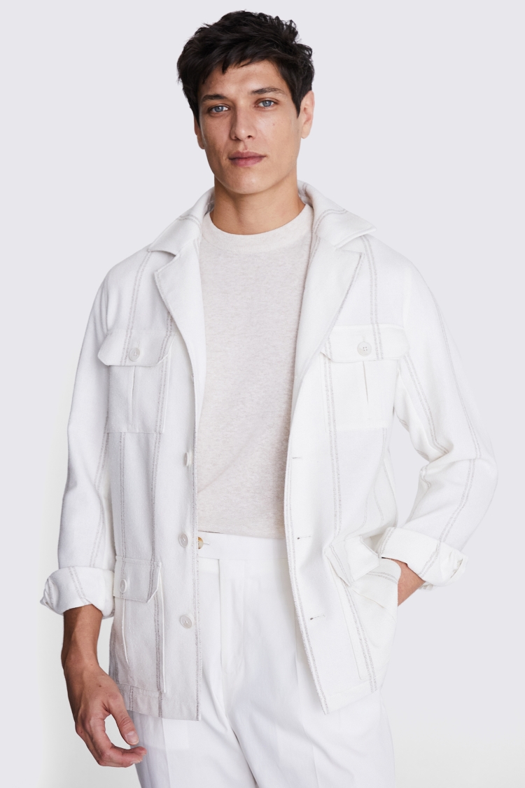 Navy Denim Three Pocket Shacket   Buy Online at Moss