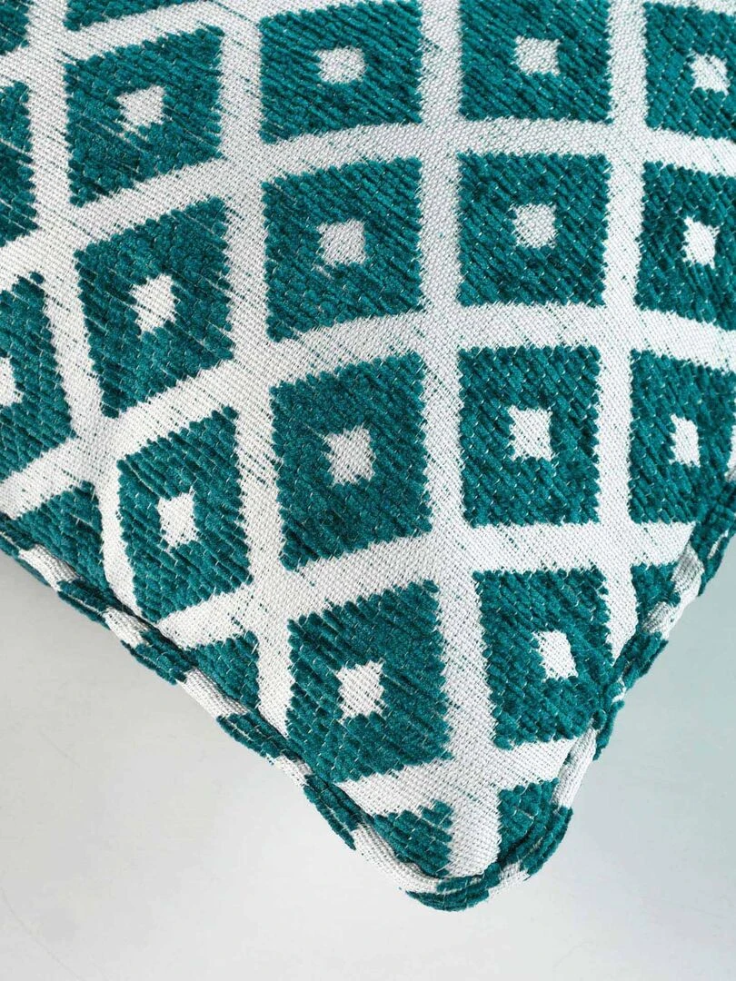 Coussin déhoussable en jacquard   Bleu