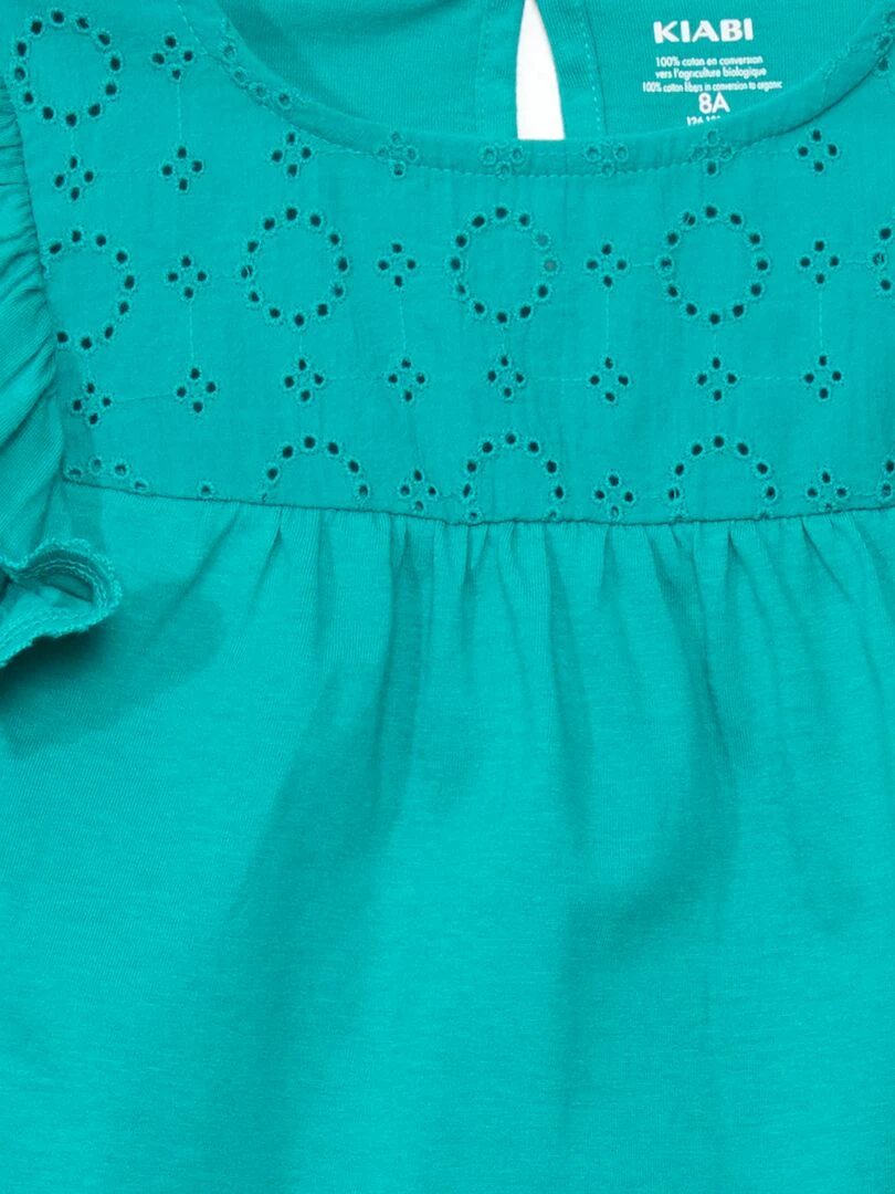T shirt avec broderie   Vert