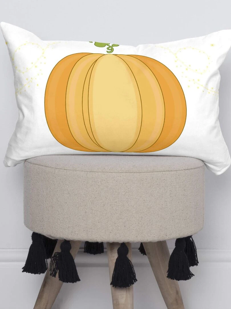 Housse de coussin Pumpkin "Happyfriday"   Blanc