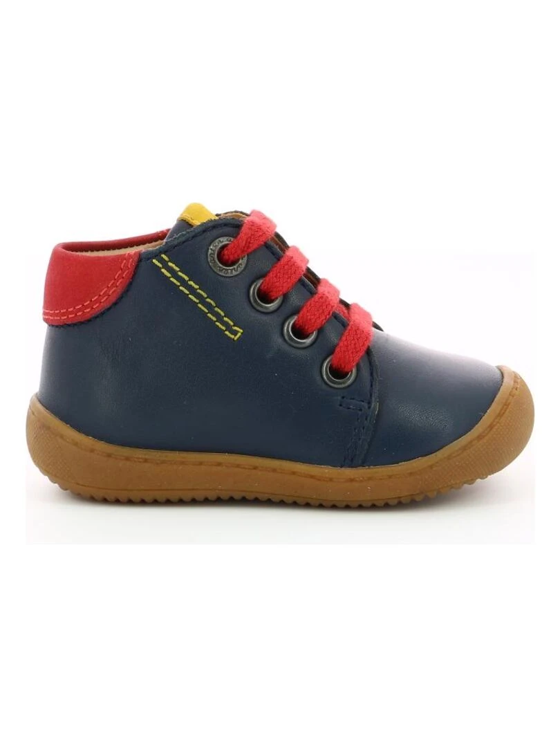 Bottillons Cuir Pitio Bleu marine