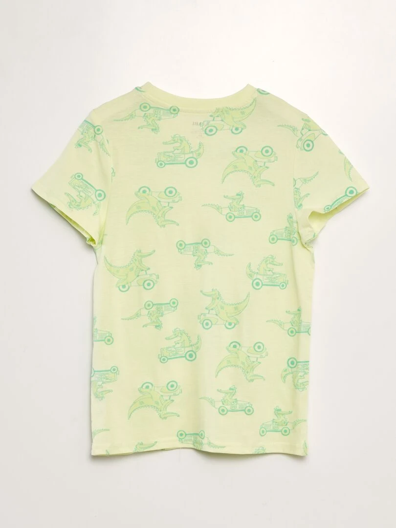 Pyjama court  t shirt + short   2 pièces   Vert