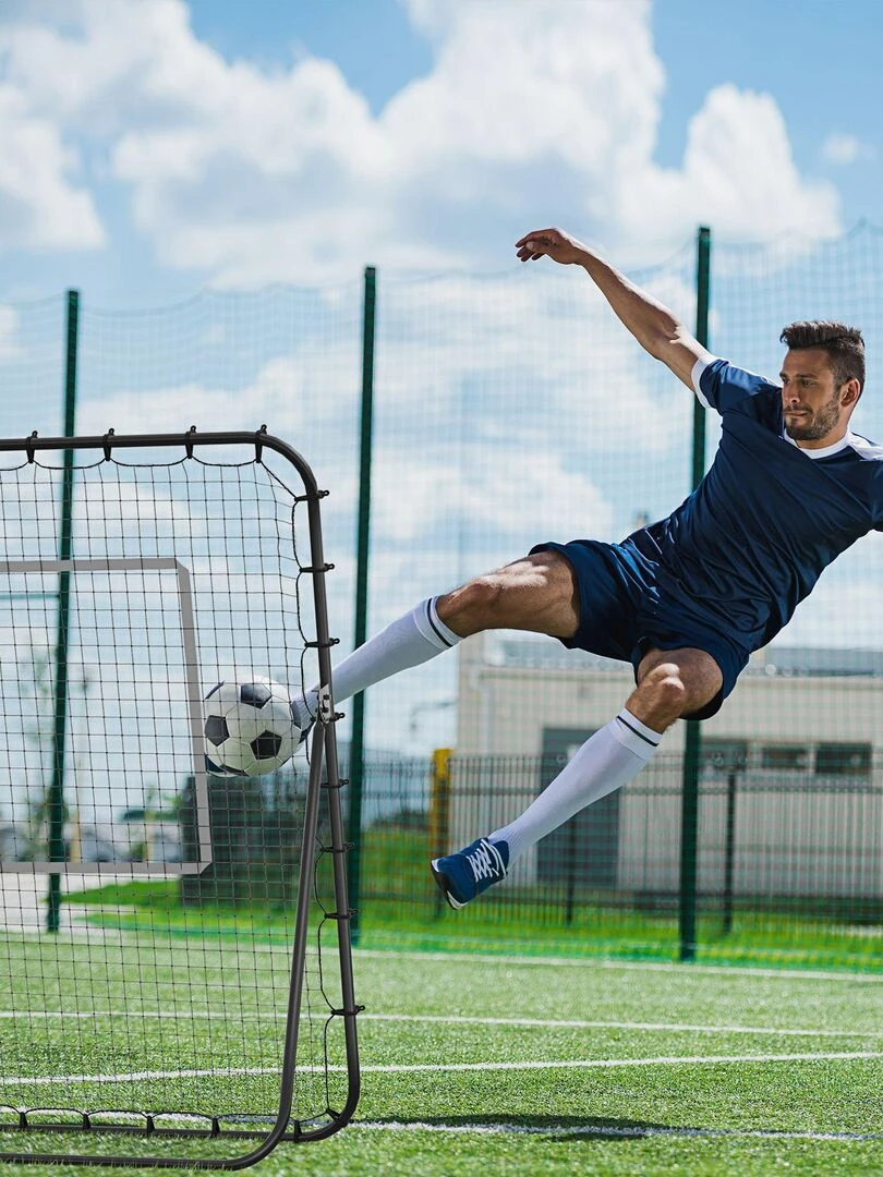 Filet de rebond de football inclinable pliable PE métal époxy noir   Noir