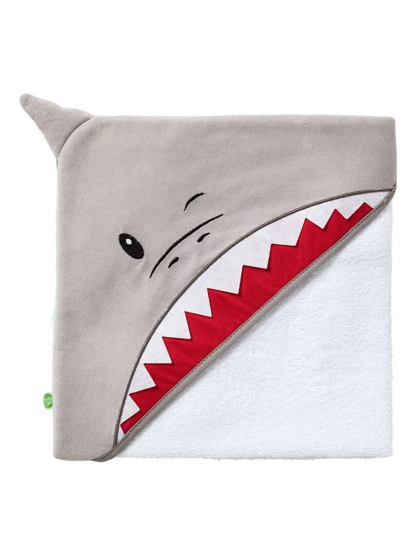 Cape de bain ludique 75x75 cm Requin Gris